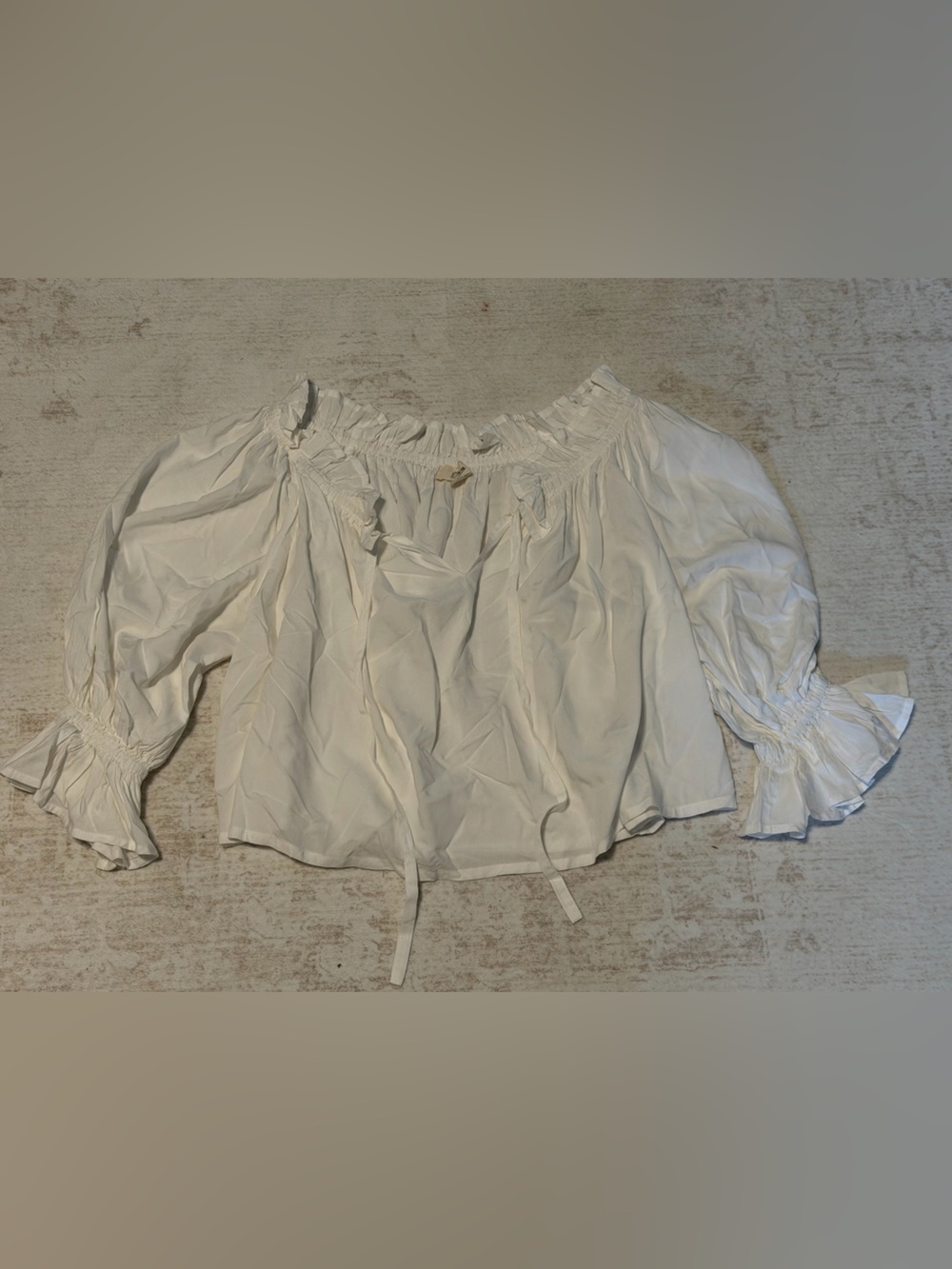 Elan Cream Off-Shoulder Peasant Top